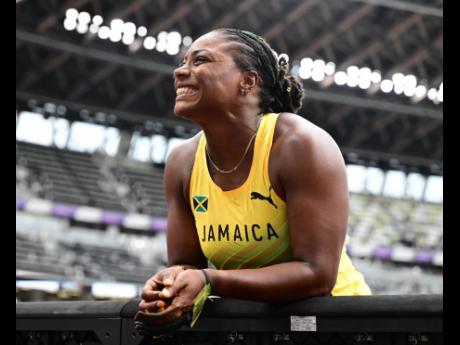 Nayoka Clunis sports her trademark smile on day two of the World Athletics Championships in Tokyo, Japan.