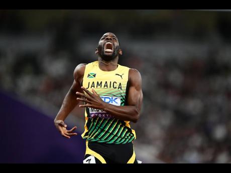 Credit: Gladstone Taylor Rusheen McDonald reacts after completing his men’s 400-metre semi-final heat at the World Athletics Championships yesterday inside the Japan National Stadium.