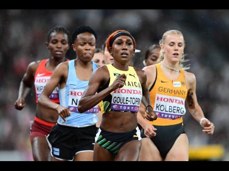 Credit: Gladstone Taylor/Multimedia Photo Editor Jamaica's Natoya Goule-Toppin leads her 800-metre qualification heat at the World Athletics Championships inside the Japan National Stadium in Tokyo earlier today.