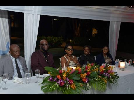 From left: Clayton Morgan, Attorney-at-Law; Dr. Bevan Earle, organizer of the Back to Jamaica Homecoming Tour; Oddette Dyer, Regional Director of the Jamaica Tourist Board; Dawn Smith, General Manager at Sandals Royal Caribbean; and Carlene England, Resort