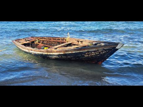 The 20-foot boat on which the latest batch of Haitians arrived in Portland. 