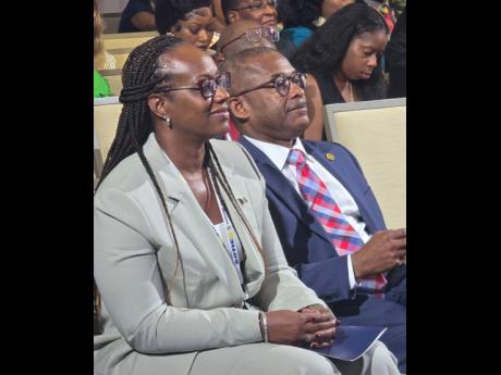 Minister of Tourism for Barbados and Chairman of the Caribbean Tourism Organization (CTO), Ian Gooding-Edghill (right), and Andrea Franklin, chairman of the board of directors of the CTO, at the opening ceremony of the SOTIC 2025 now on at the Hilton Barba