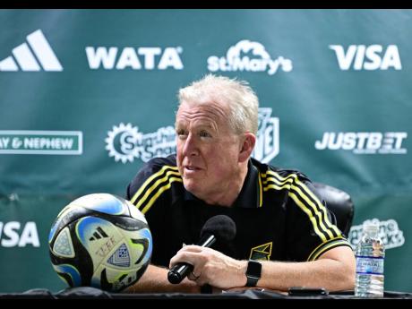 Reggae Boyz head coach Steve McClaren speaking at a press conference on October 4.
