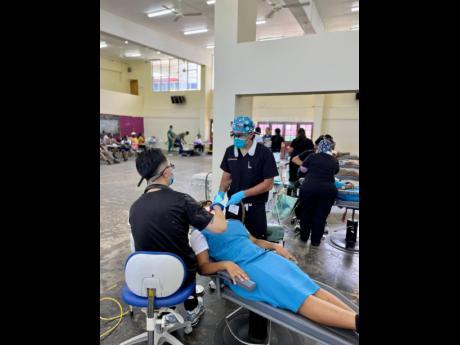 Dental practitioners provided oral care to students of William Knibb Memorial High during the Great Shape! Inc. 1000 Smiles Dental Mission held at the school last week. In addition to the school’s students, several students from nearby schools, as well a