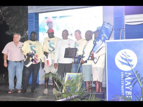 Members of the crew of ‘Nuh Reely’, winner of the Mayberry Investments-sponsored Superstars of Port Antonio International Marlin Tournament.