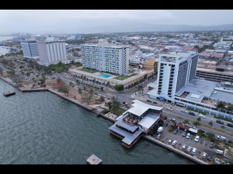 Aerial view of the Kingston waterfront as seen in July 2022.
