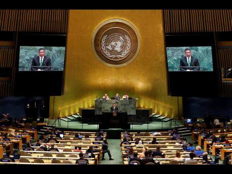 
Jamaica’s Prime Minister Andrew Holness addresses the 74th session of the United Nations General Assembly.