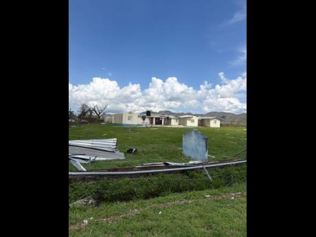 Hurricane Melissa damage to the Petersfield Health Centre in Westmoreland.