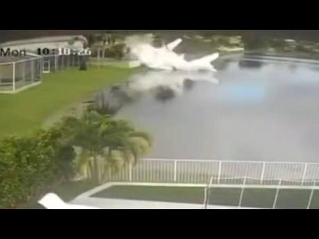 The plane crashed into a pond in a residential neighbourhood of Fort Lauderdale, Florida. 