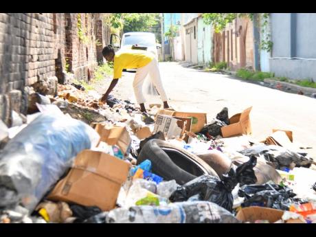 All illegal dumping site in Spanish Town, St Catherine.