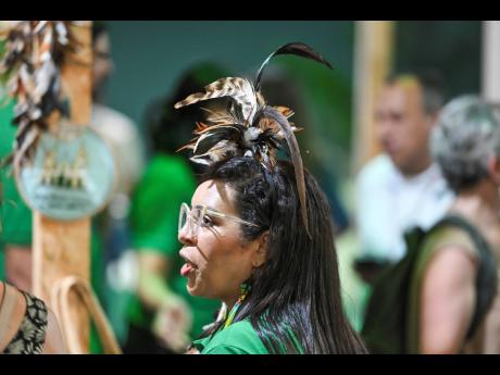 A participant at the Green Zone during the 30th Conference of the Parties (COP30).