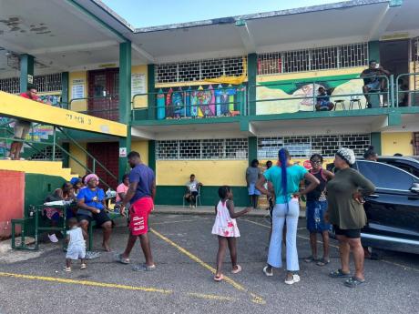 Credit: Photo by Mickalia Kington Bore than 140 residents, including 52 children, are occupying classrooms at Petersfield High School in Westmoreland.