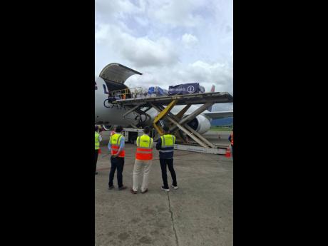 Relief supplies bound for Jamaica are loaded onto a LATAM Cargo aircraft in Panama, coordinated by Kuehne + Nagel and the Red Cross to support communities affected by Hurricane Melissa. Kuehne + Nagel is represented in Jamaica by local agent R.S. Gamble L