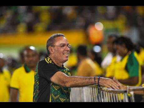 Credit: Matthew McKoy Minister of Science, Energy, Telecommunications and Transport of Jamaica Daryl Vaz wears the Jamaica 24 away jersey, one of the most popular recent designs.