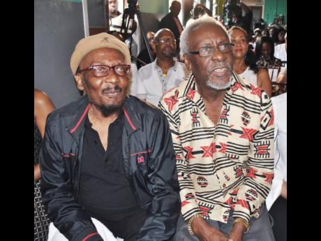 Entertainer Jimmy Cliff (left) and former Prime Minister P.J. Patterson.