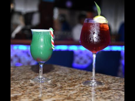 The elf elixir (left) and winter berry spritzer.  