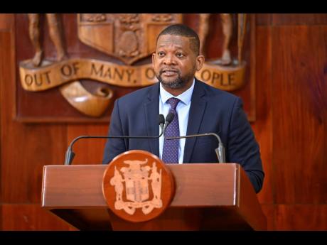 Director General of the Office of Disaster Preparedness and Emergency Management (ODPEM), Commander Alvin Gayle, addressing a post-Cabinet press briefing at Jamaica House on December 10, 2025.