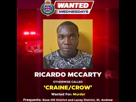 Ricardo 'Crow' McCarty, was featured on the police Wanted Wednesday campaign on December 3, 2025. 