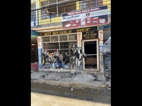 Damage to Best Buy Gold Shop caused by Hurricane Melissa