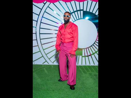 Stylist and designer Steven Morgan put the swagger in pink in his custom-made fit.