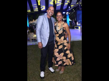 Credit: Nathaniel Stewart NCB Chief Operations Officer, Sheree Martin, is joined by her husband, Wayne Martin, at NCB Lumé held at Hope Botanical Gardens in St Andrew.