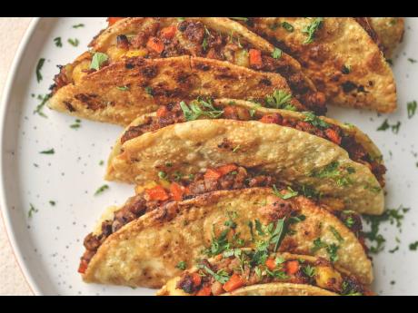 Credit: Alexa Soto Tacos dorados de picadillo, from the cookbook ‘Plantas: Modern Vegan Recipes for Traditional Mexican Cooking’ by Alexa Soto.