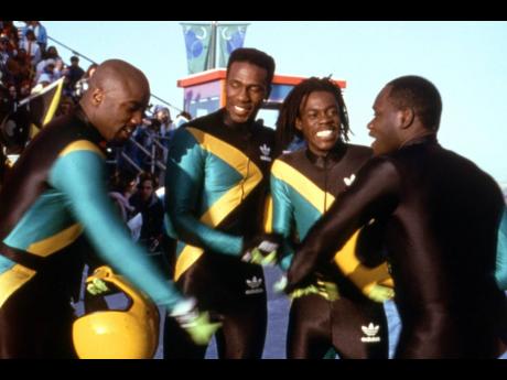 Members of the cast of ‘Cool Runnings’, the popular Disney Film about the exploits of the Jamaica bobsled team at the Winter Olympics in 1988.