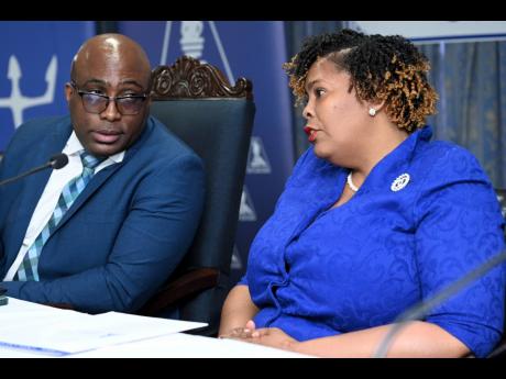 Leighton Johnson and La Sonja Harrison, former presidents of the Jamaica Teachers’ Association.