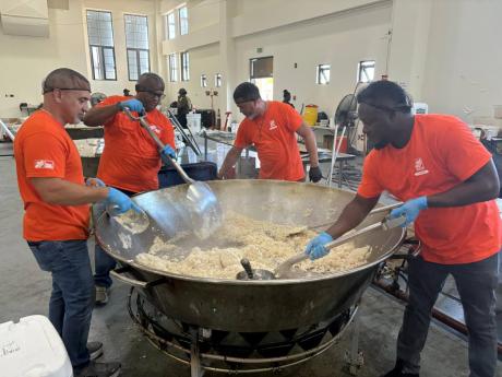 Credit: File The Home Depot team cooking up a storm at the World Central Kitchen headquarters at the Montego Bay Convention Centre.