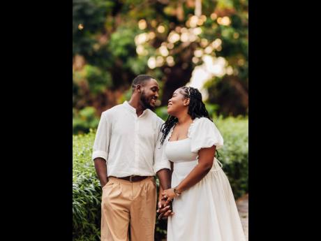 Jana-Lee Henry and Damario Patterson during the engagement photo shoot.