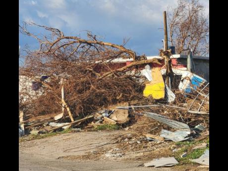 The Black River, St Elizabeth office of Hometime Cable after the passage of Hurricane Melissa.
