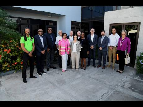 Front row (from left): Corah Ann Robertson-Sylvester, president, Shipping Association of Jamaica; Elena Vilar Pascual, EU Geo-coordinator for Jamaica, Belize and The Bahamas; Akeela Marin, senior business development manager, Shipping Association of Jamaic