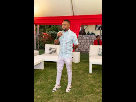 Kevin Foreman, country SME relationship specialist, JMMB Bank, welcomes guests at the recently held JMMB Men of Legacy: Reason and Lyme event.