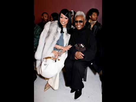 Grammy-winning chanteuse Monica (left) sat front row beside model and fashion activist Bethann Hardison.