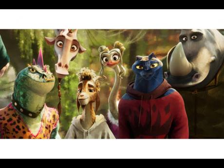Credit: AP Characters (from left) Modo, voiced by Nick Kroll; Lenny, voiced by Stephen Curry; Will, voiced by Caleb McLaughlin; Olivia, voiced by Nicola Coughlan; Jett, voiced by Gabrielle Union; and Archie, voiced by David Harbour, in a scene from the animated film