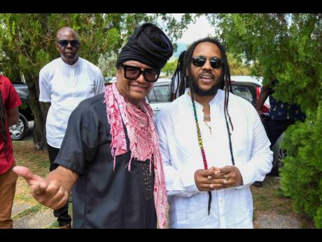 Spotted showing their support are Maxi Priest (left) and Stephen Marley.