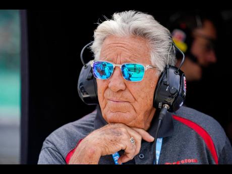 
The 1969 Indy 500 champion Mario Andretti watches from his grandson Marco Andretti’s pit area during practice for the Indianapolis 500 auto race at Indianapolis Motor Speedway in Indianapolis on May 19, 2023.