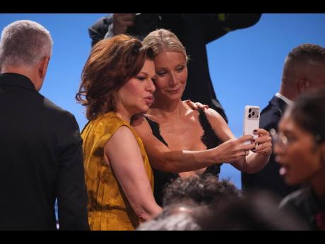 Sandra Bernhard (left), and Gwyneth Paltrow appear in the audience during the 32nd Annual Actor Awards. 
