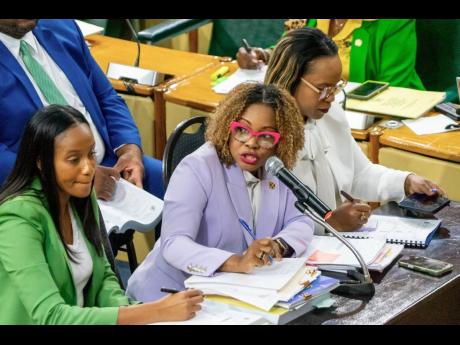 Credit: JIS News Minister of Education, Skills, Youth and Information, Senator Dr Dana Morris Dixon (centre), addresses Friday’s (March 6) meeting of the Standing Finance Committee of the House of Representatives, whose members reviewed the 2026/27 Estimates of Expenditu