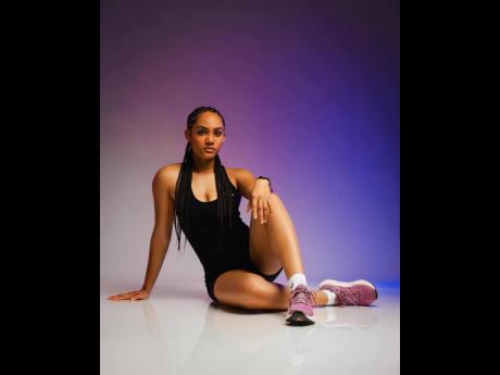 Dukes models an activewear piece from Be Fit Lifestyle.