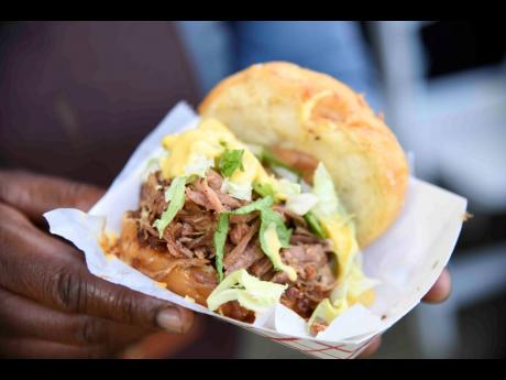 Street Food Saturdays’ pulled pork doughnut sandwich.