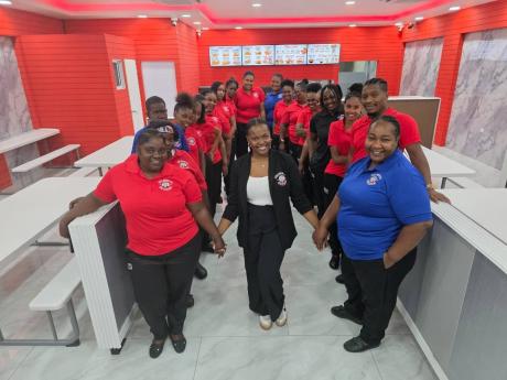Falmouth Chicken staff at the new location at City Centre Mall in Montego Bay, St James.