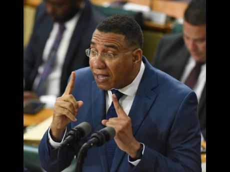 Prime Minister Andrew Holness making his contribution to the 2026-2027 Budget Debate in the House of Representatives. 