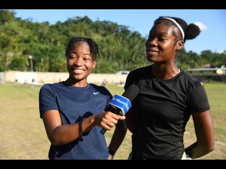 Credit: Antoine Lodge Edwin Allen High’s team captain, Briana Morris (left), and vice captain Kelly Ann Carr at the school’s playing field on January 20.