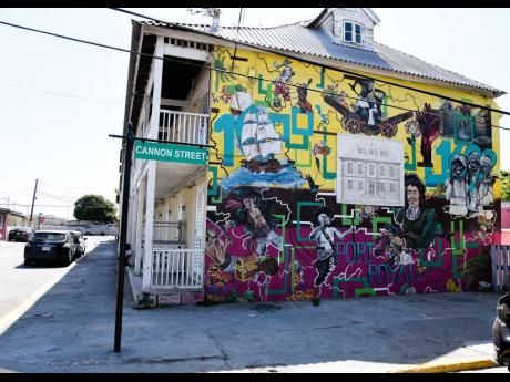 A mural depicting stories of pirates in Port Royal.