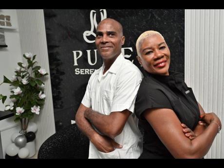 Credit: Rudolph Brown Andrea Johnson and her assistant Denzil Thompson.