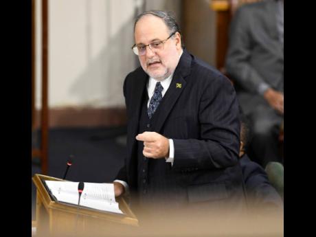Credit: Antoine Lodge/Photographer Opposition Leader Mark Golding making his contribution to the 2026-2027 Budget Debate in the House of Representatives on March 17.
