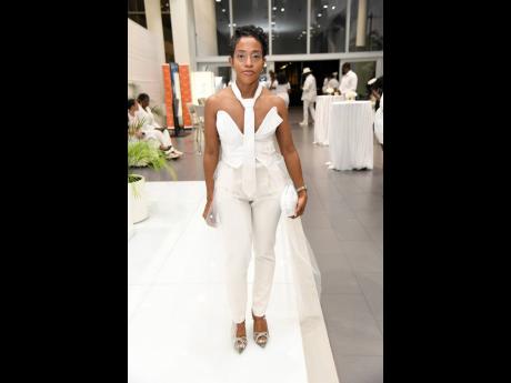 Lorane Rhoden, founder of Haute People, swipes right on a Renae Myrie-designed top paired with pants from Lee’s Fifth Avenue.