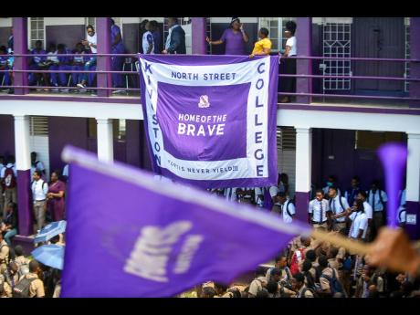 Kingston College was a sea of purple as the school celebrated winning its 36th ISSA GraceKennedy Boys and Girls’ Athletics Championships boys’ title at its North Street campus on Monday, March 31, 2025.