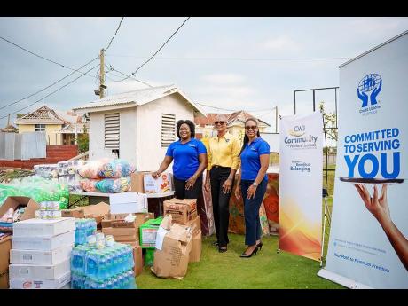 Credit Unions of Jamaica (CUJ), and C&WJ Co-operative Credit Union delivered relief supplies to the Westmoreland Infirmary in February 2026. Pictured from left are: Karice Bennett (Regional Manager, C&WJ), Phueona Reynolds (Group Monitoring & Risk Assessme